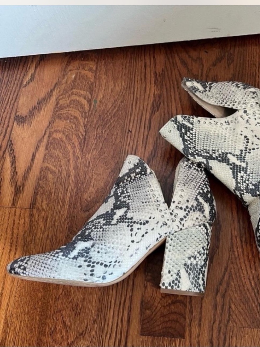 Steve Madden rockstar snake embossed faux leather studded booties
size 9.5 - Picture 5 of 7